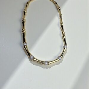 Bamboo Crystal Set: Necklace and Earrings